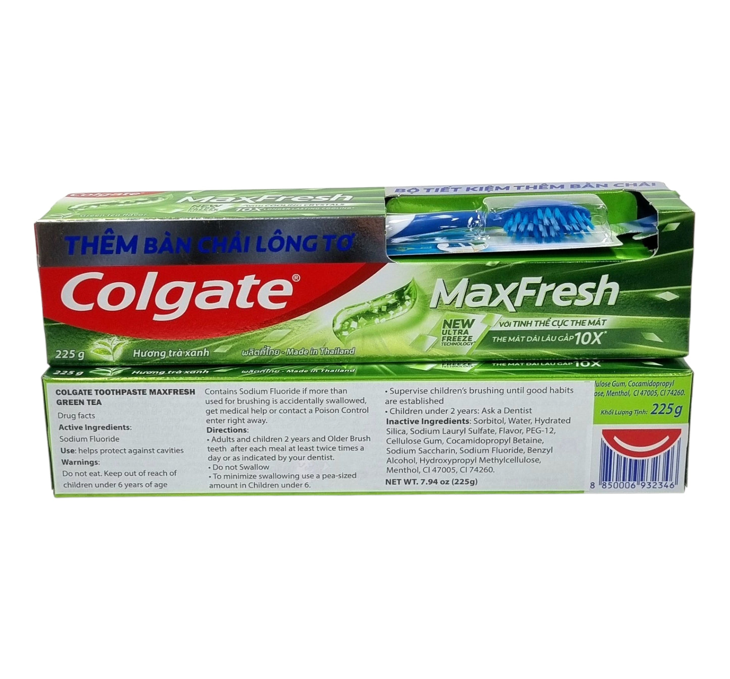 Colgate TP Maxfresh Green Tea 225g + Free Toothbrush