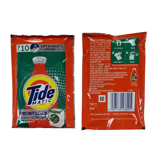 Tide Matic Front Load Liquid Laundry Detergent Pouch 50ml