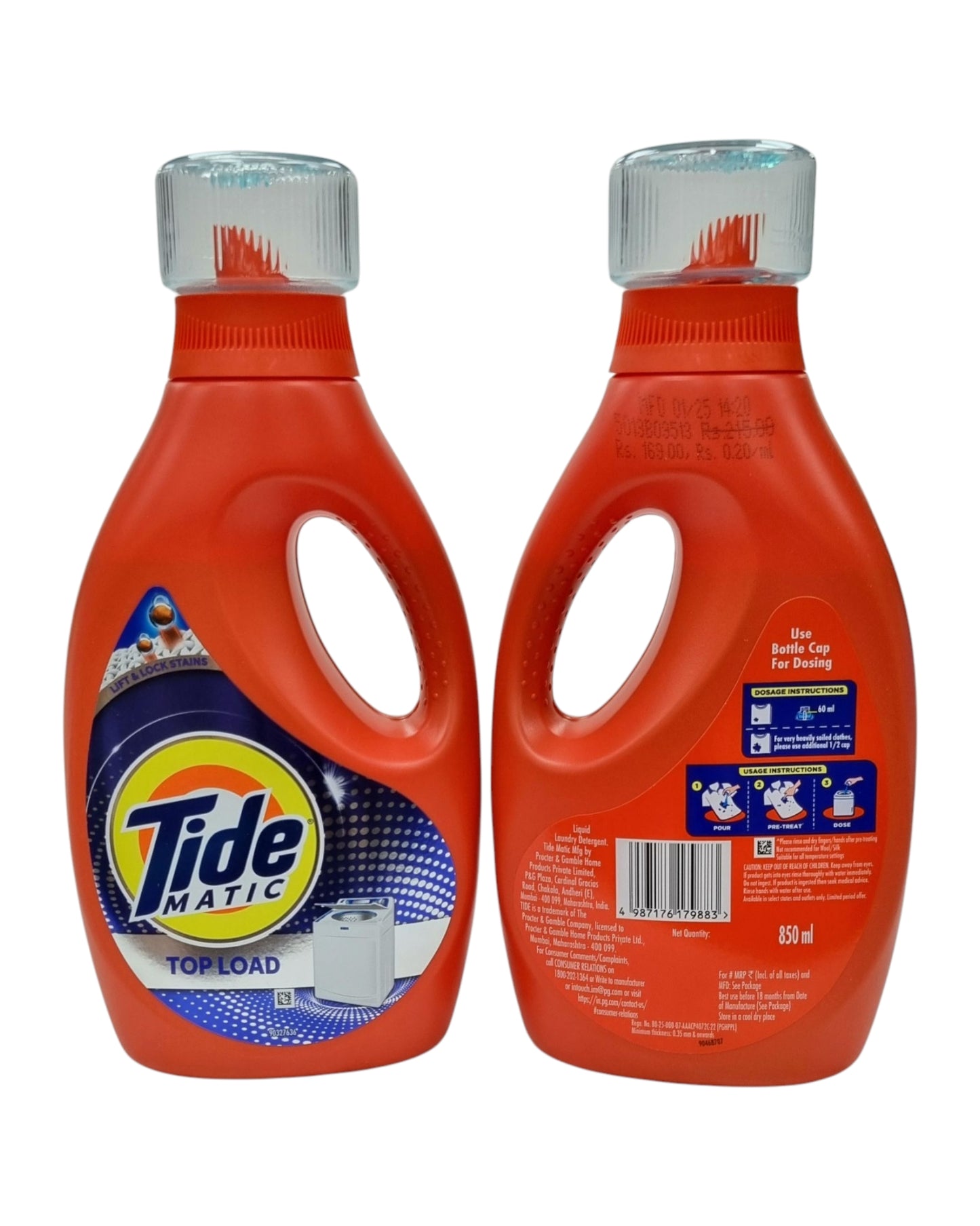Tide Matic Top Load Liquid Laundry Detergent 850ml