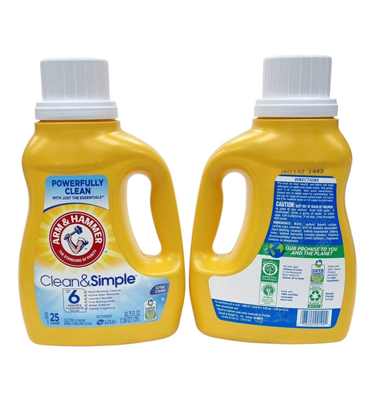 Arm & Hammer Liquid Laundry Detergent Crisp Clean Scent 43.75 FL OZ 1.29L)