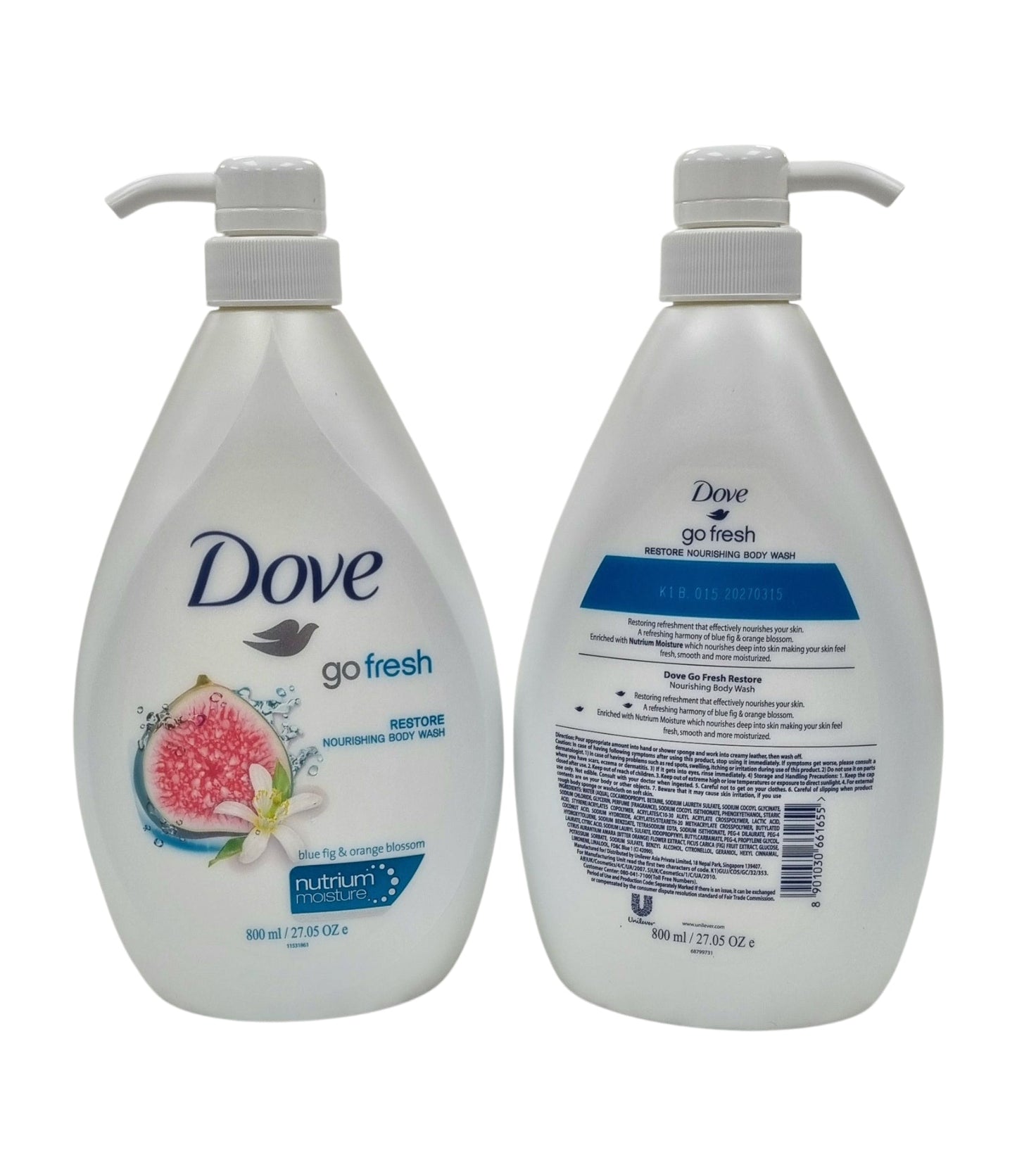 Dove Body Wash Restore Blue Fig & Orange Blossoms 800ml
