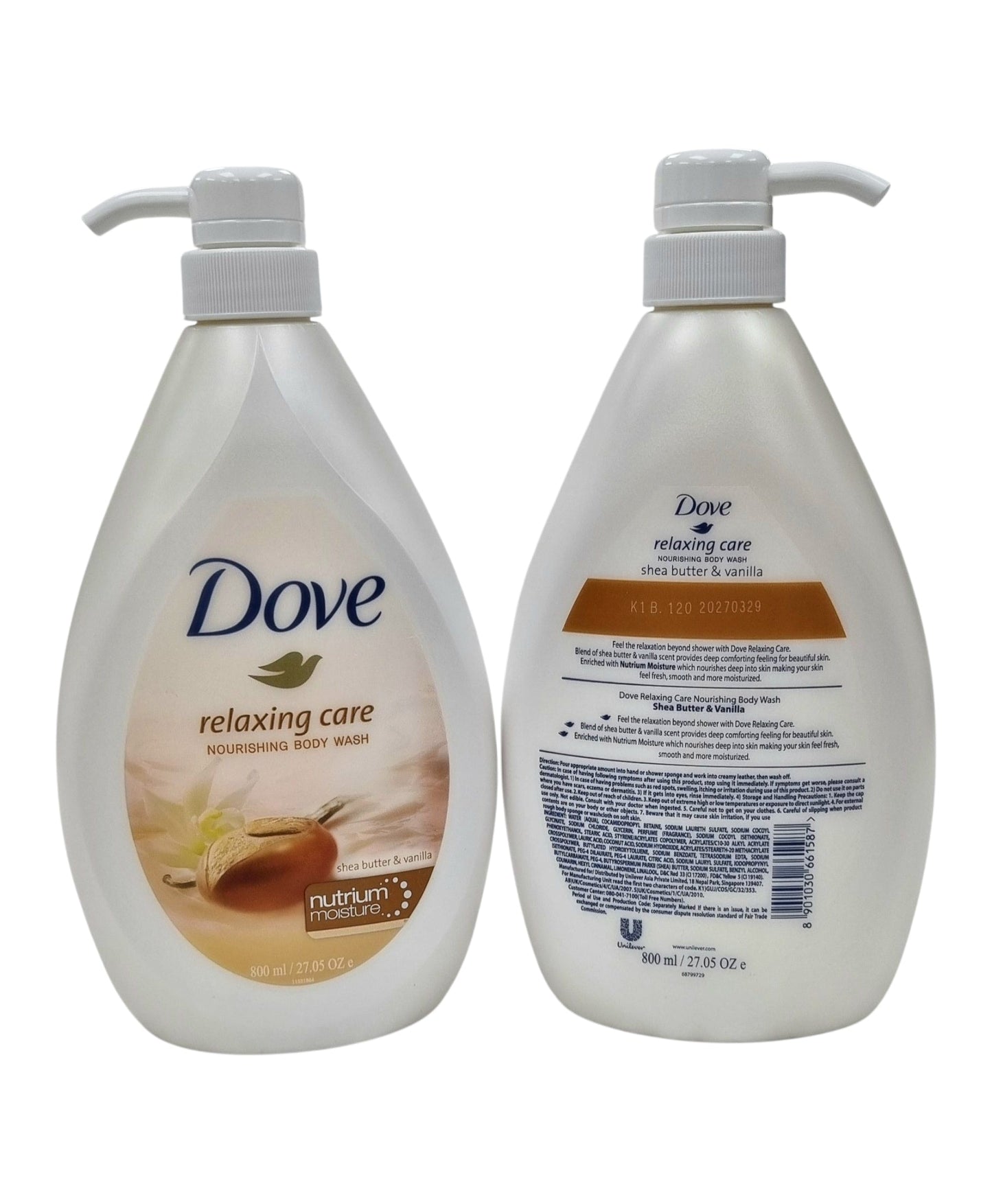 Dove Body Wash Relaxing Care Shea Butter & Vanilla 800ml