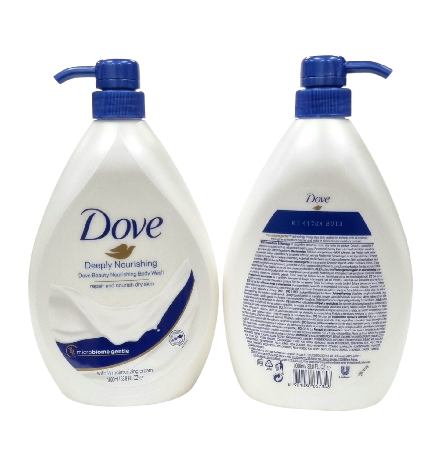 Dove Body Wash Deeply BEAUTY Nourishing W/Pump 1L