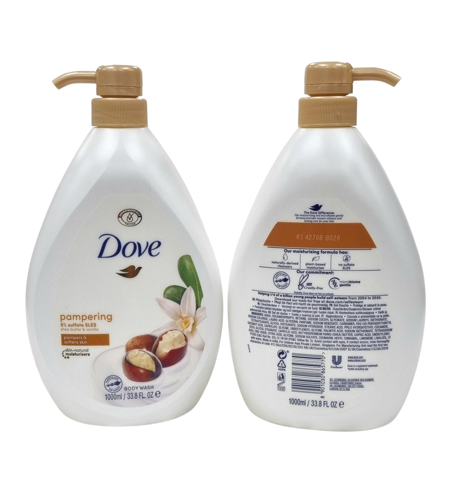 Dove Body Wash Pampering Shea Butter W/Pump 1L