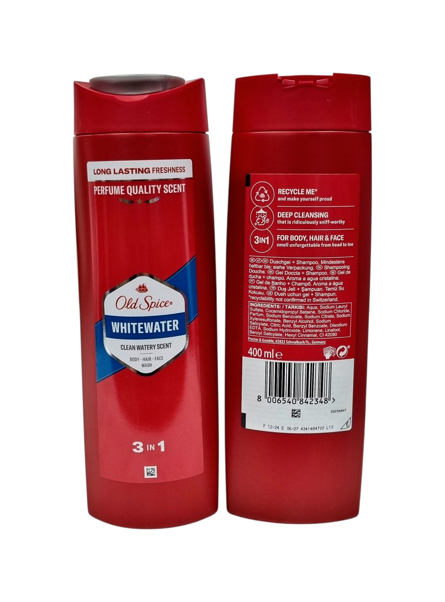 Old Spice WHITEWATER 3 in 1 Shower Gel 400ml.