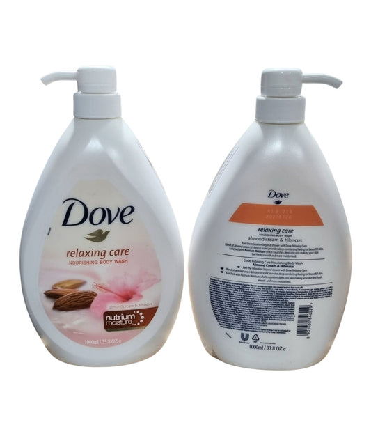 Dove BodyWash Relaxing Care Almond Cream & Hibiscus W/Pump 1L