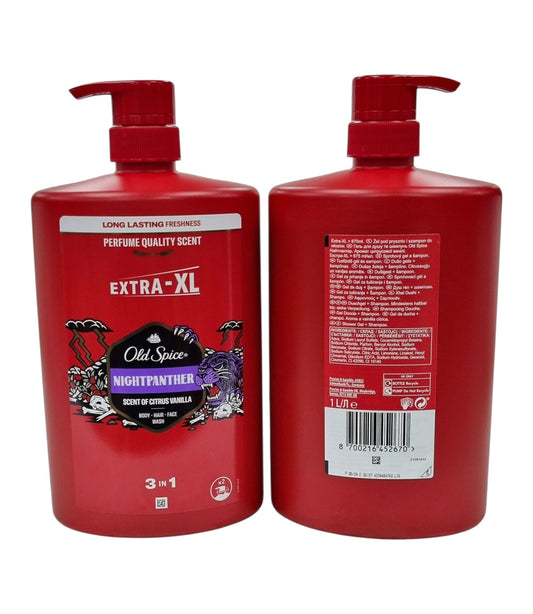 Old Spice Shampoo and Shower Gel 3in1 Pump Nightpanther 1L