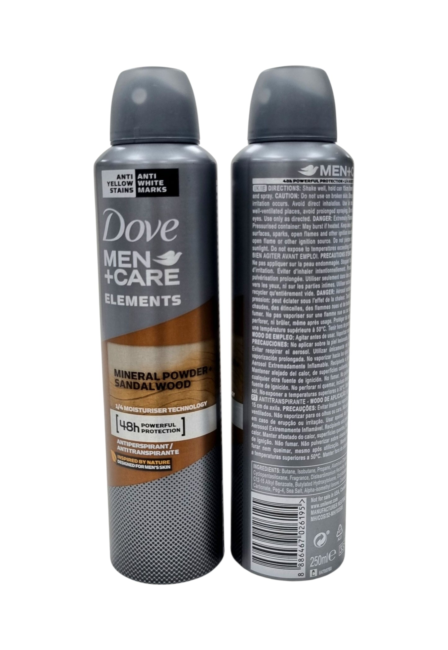 Dove Body Spray Men+Care Mineral Powder Sandalwood 250ml