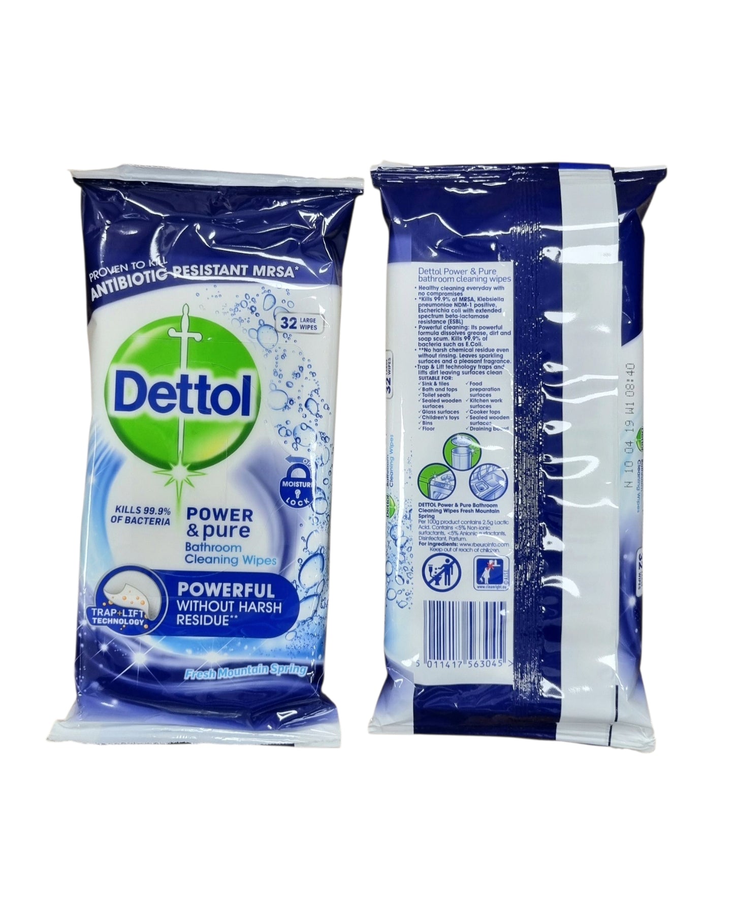 Dettol Power & Pure Wipes 32ct