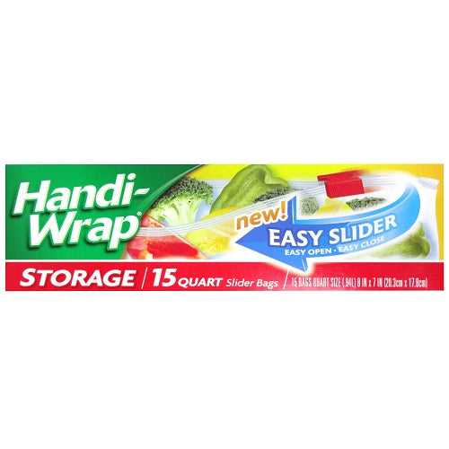 Handi Wrap Storage 15 quart slider bag. 8" x 7"